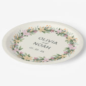 Romantic floral wedding - boho party ペーパープレート (アングル)