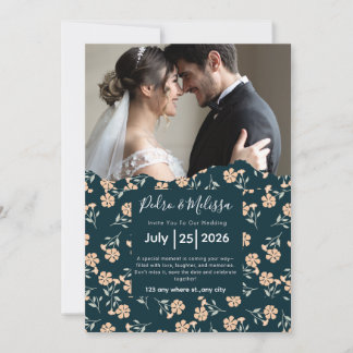 Romantic Floral Wedding Invitation 招待状