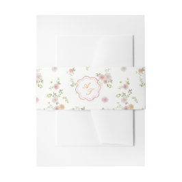 Romantic Floral Wedding Invitation Belly Band 招待状ベリーバンド