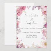 Romantic Floral Wedding Invitation Card 招待状 (正面/裏面)