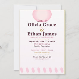 Romantic Floral Wedding Invitation Card  招待状