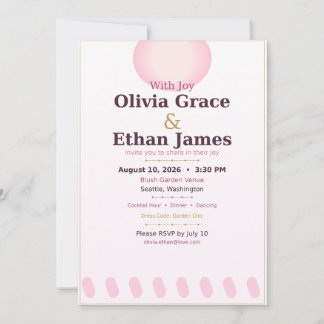 Romantic Floral Wedding Invitation Card  招待状