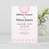 Romantic Floral Wedding Invitation Card  招待状 (スタンド正面)