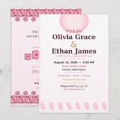 Romantic Floral Wedding Invitation Card  招待状 (正面/裏面)