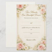 Romantic Floral Wedding Invitation Card Template 便箋 (正面/裏面)