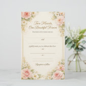 Romantic Floral Wedding Invitation Card Template 便箋 (スタンド正面)