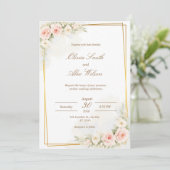 Romantic Floral Wedding Invitation Dusty Blush Peo 招待状 (スタンド正面)