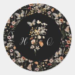 Romantic Floral Wedding Invitation Envelope Seal ラウンドシール