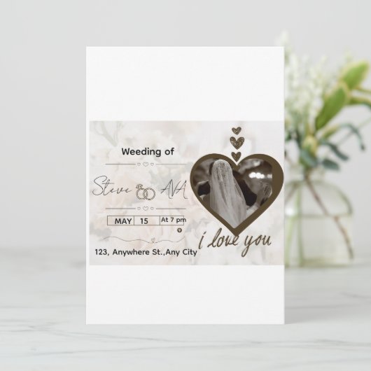 Romantic Floral Wedding Invitation | Soft Elegant  招待状 (スタンド正面)