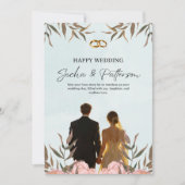 Romantic Floral Wedding Invitation Template, Water 招待状 (正面)