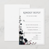 Romantic Floral Wedding Soft Elegant 出欠カード (正面/裏面)