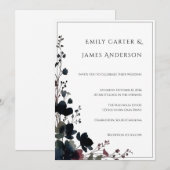 Romantic Floral Wedding Soft Elegant 招待状 (正面/裏面)