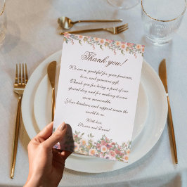 Romantic Floral Wedding Thank You Card サンキューカード