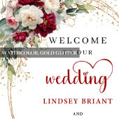 Romantic Floral Wedding Welcome Poster Personalize ポスター