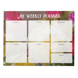 Romantic Floral Weekly Planner ノートパッド