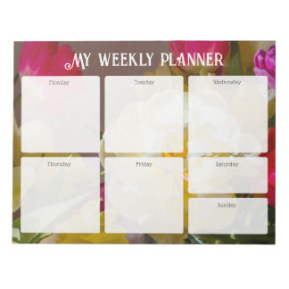 Romantic Floral Weekly Planner ノートパッド