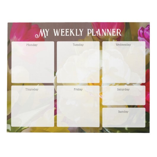 Romantic Floral Weekly Planner ノートパッド (正面)