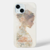 Romantic Floral Woman Silhouette Custom  Case-Mate iPhoneケース (裏面)