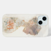 Romantic Floral Woman Silhouette Custom Monogram Case-Mate iPhoneケース (裏面 (横))