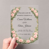 Romantic Floral Wreath Wedding Invitation アクリル招待状 (インサイチュ (ポータブル))
