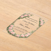 Romantic Floral Wreath Wedding Invitation アクリル招待状 (レイダウン)