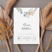 Romantic Floral Wreath Wedding Invitation 招待状