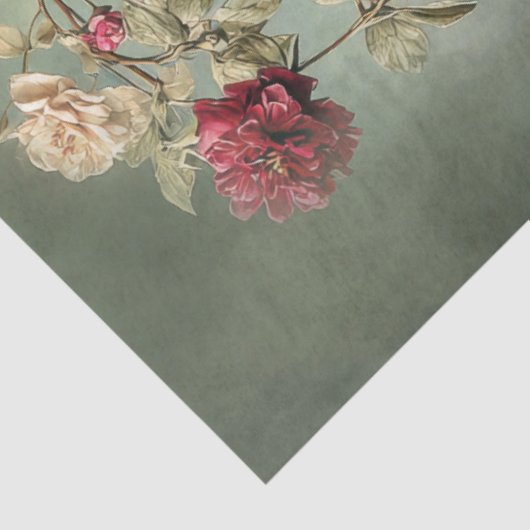 Romantic Florals & Drape, Crimson & Sage Green 薄葉紙 (詳細)