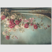 Romantic Florals & Drape, Crimson & Sage Green 薄葉紙 (正面)