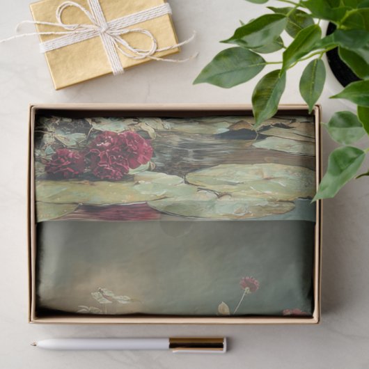 Romantic Florals, Sage Green Baroque Vase 薄葉紙 (ギフト)