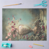 Romantic Florals, Sage Green Baroque Vase 薄葉紙 (クラフト)