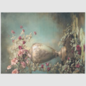 Romantic Florals, Sage Green Baroque Vase 薄葉紙 (正面)