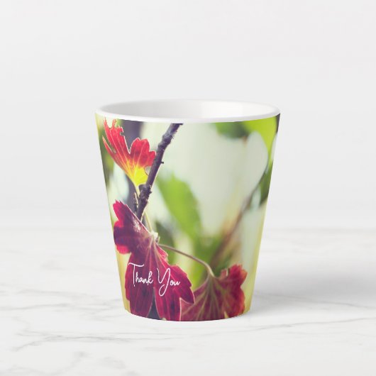 Romantic Flower Boho – Botanical Fantasy Thanks カフェラテマグ (正面)