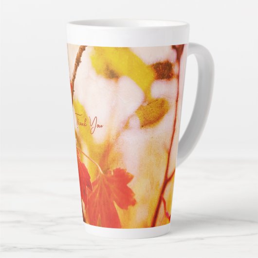 Romantic Flower Boho – Botanical Fantasy Thanks カフェラテマグ (右アングル)