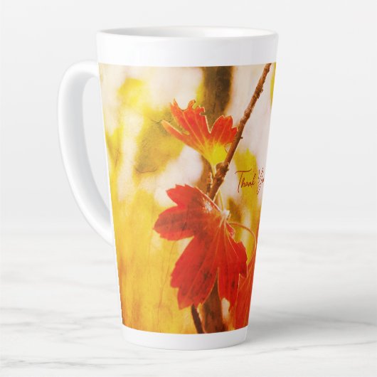 Romantic Flower Boho – Botanical Fantasy Thanks カフェラテマグ (左アングル)