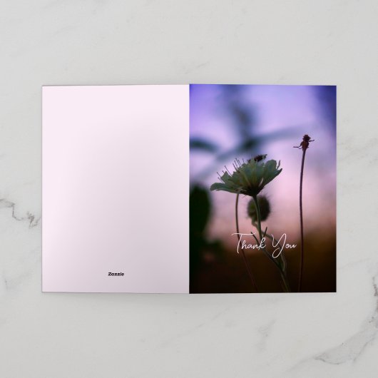 Romantic Flowers Boho – Botanical Fantasy Thanks 箔シーズンカード (外側レイダウン)