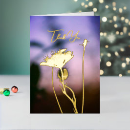 Romantic Flowers Boho – Botanical Fantasy Thanks 箔シーズンカード