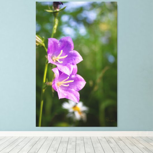 Romantic Flowers – Botanical Fantasy Boho キャンバスプリント (インサイチュ (ウッドフロア))