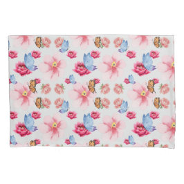 Romantic flowers in cottage garden 枕カバー