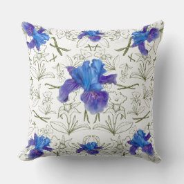 Romantic flowers in English cottage garden クッション