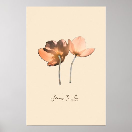 Romantic Flowers in Love – Botanical Fantasy Boho ポスター (正面)