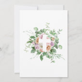 Romantic Flowers & White Cross Girl Baptism 招待状 (裏面)
