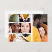 Romantic Four Wedding Engagement Photos Collage セーブザデート (正面/裏面)