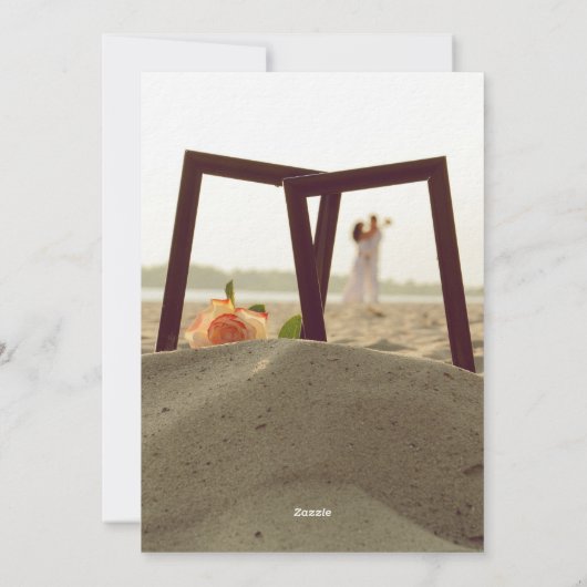Romantic Framed Beach Photo Card Wedding Invitatio 招待状 (裏面)