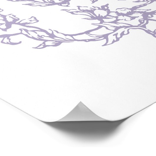 Romantic French Frame Lavender Wedding Welcome ポスター (角)