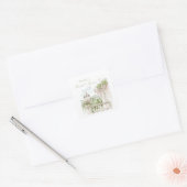 Romantic French Garden Chateau Bridal Shower  スクエアシール (封筒)
