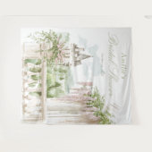 Romantic French Garden Chateau Bridal Shower  タペストリー (正面(横))
