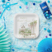 Romantic French Garden Chateau Bridal Shower  ペーパープレート (パーティー)