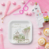 Romantic French Garden Chateau Bridal Shower  ペーパープレート (パーティー)