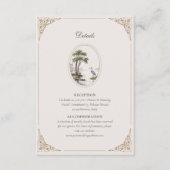 Romantic French Heron Oval Frame Wedding エンクロージャーカード (正面)