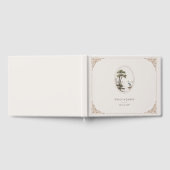 Romantic French Heron Oval Frame Wedding ゲストブック (全面)